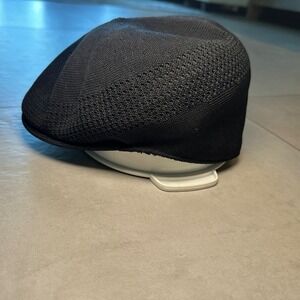 Vintage Kangol 504 Hat Mens XL Black Mesh Ivy Cap Tropic Ventair Great Britain